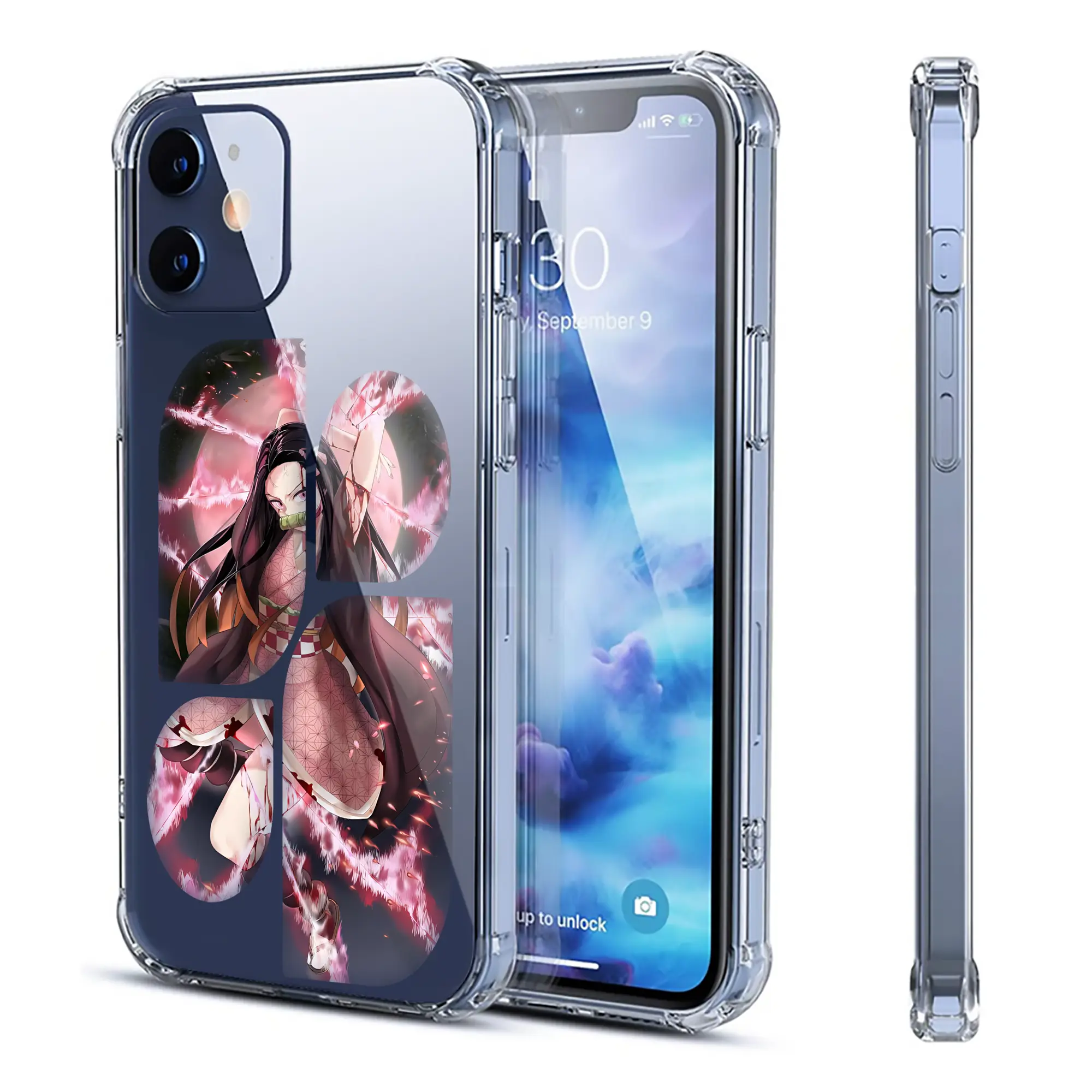 鬼滅の刃 グッズ,竈門 禰豆子 - IPhone 12シリーズ対応 ・ 透明スマホケース ・ クリアソフトケース ・ TPU素材 ・ 耐衝撃 ・ 高密着 ・ 防汚 防指紋 ・ 簡単着脱